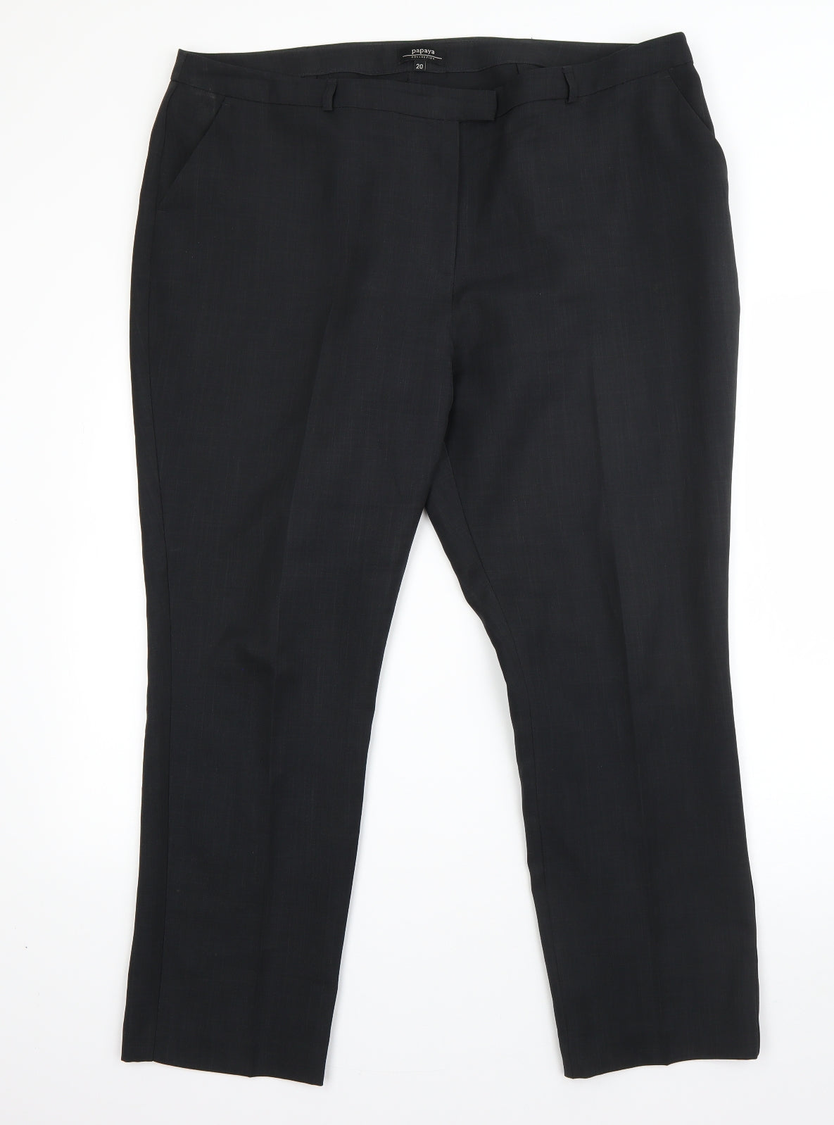 Papaya Womens Grey  Polyester Dress Pants Trousers Size 20 L26 in Regular