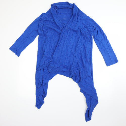 M&S Womens Blue V-Neck  Cotton Cardigan Jumper Size M