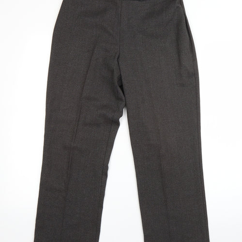 M&S Womens Grey  Viscose Dress Pants Trousers Size 8 L26 in Regular