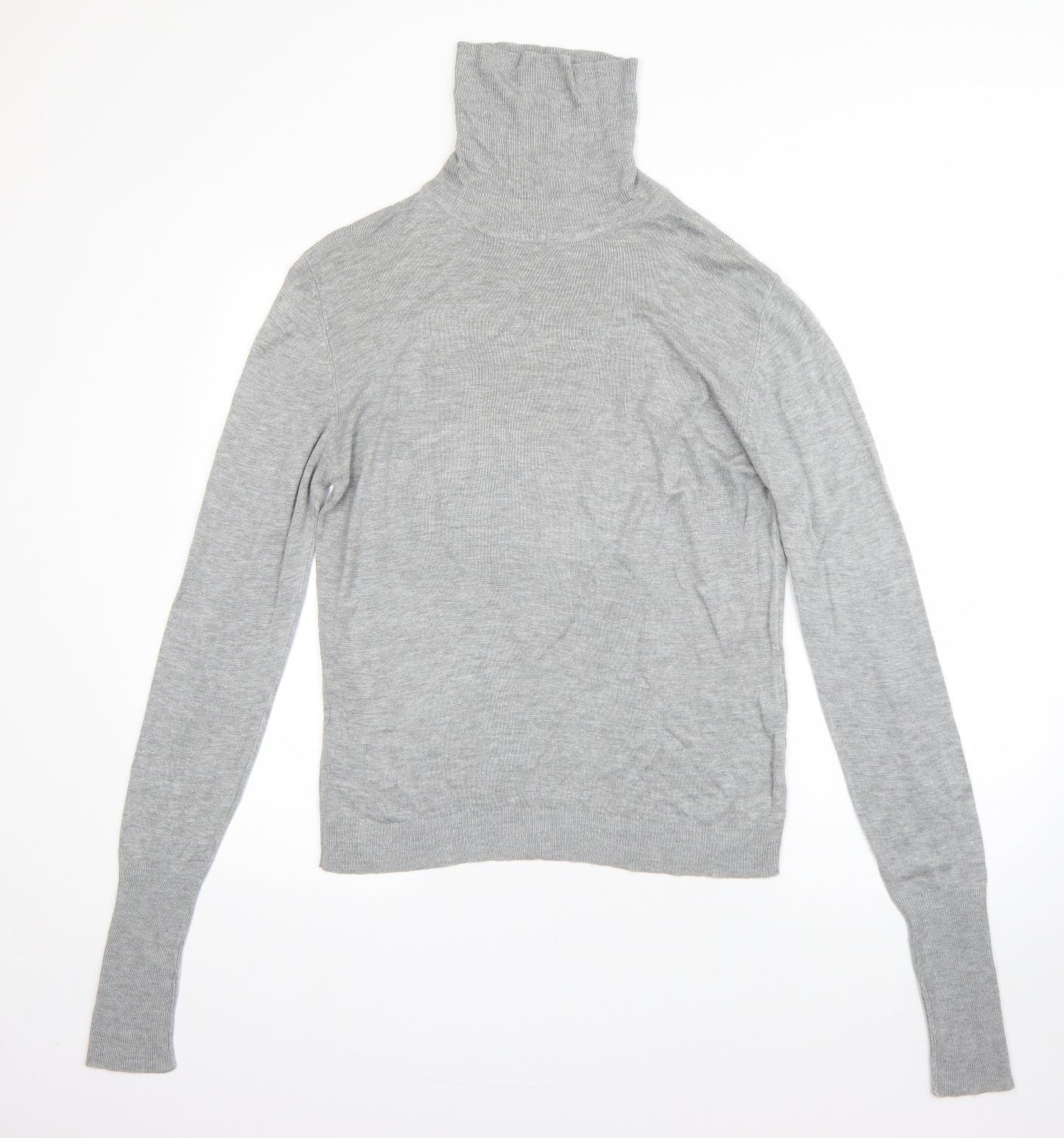 Zara Man Mens Grey Roll Neck  Viscose Pullover Jumper Size M