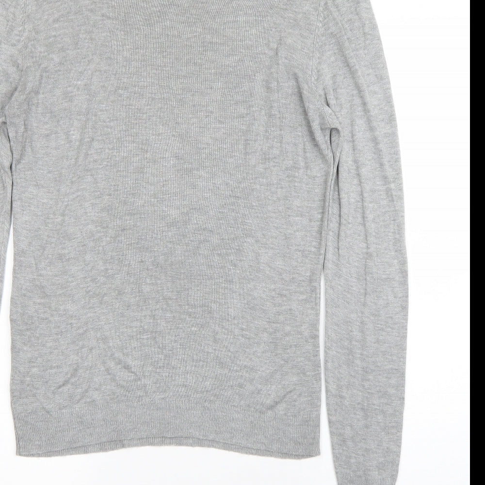 Zara Man Mens Grey Roll Neck  Viscose Pullover Jumper Size M