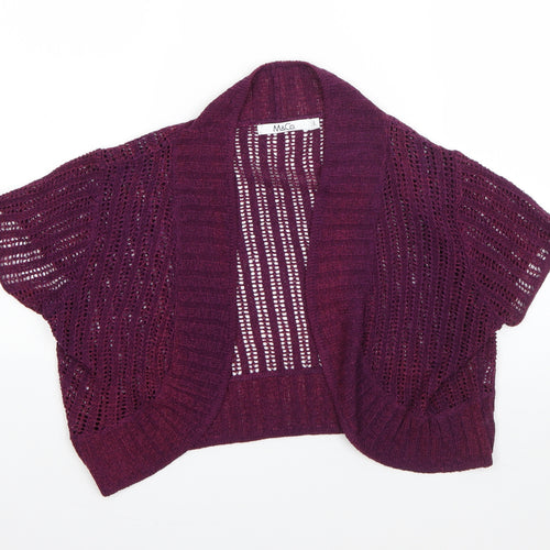 M&S Womens Purple V-Neck  Acrylic Cardigan Jumper Size L