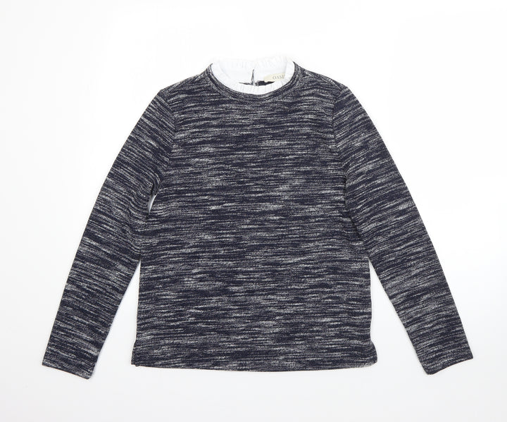 Oasis Womens Blue Round Neck  Viscose Pullover Jumper Size XS