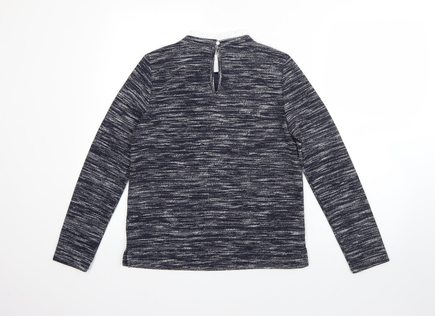 Oasis Womens Blue Round Neck  Viscose Pullover Jumper Size XS
