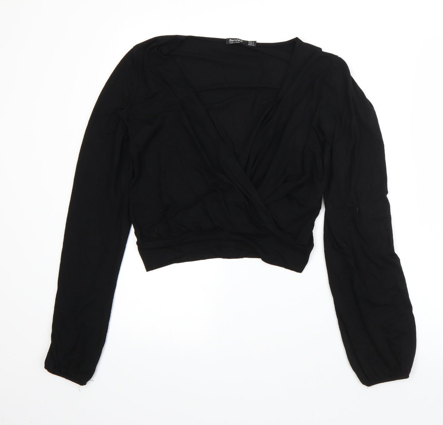 Bershka Womens Black V-Neck  Viscose Vest Jumper Size S