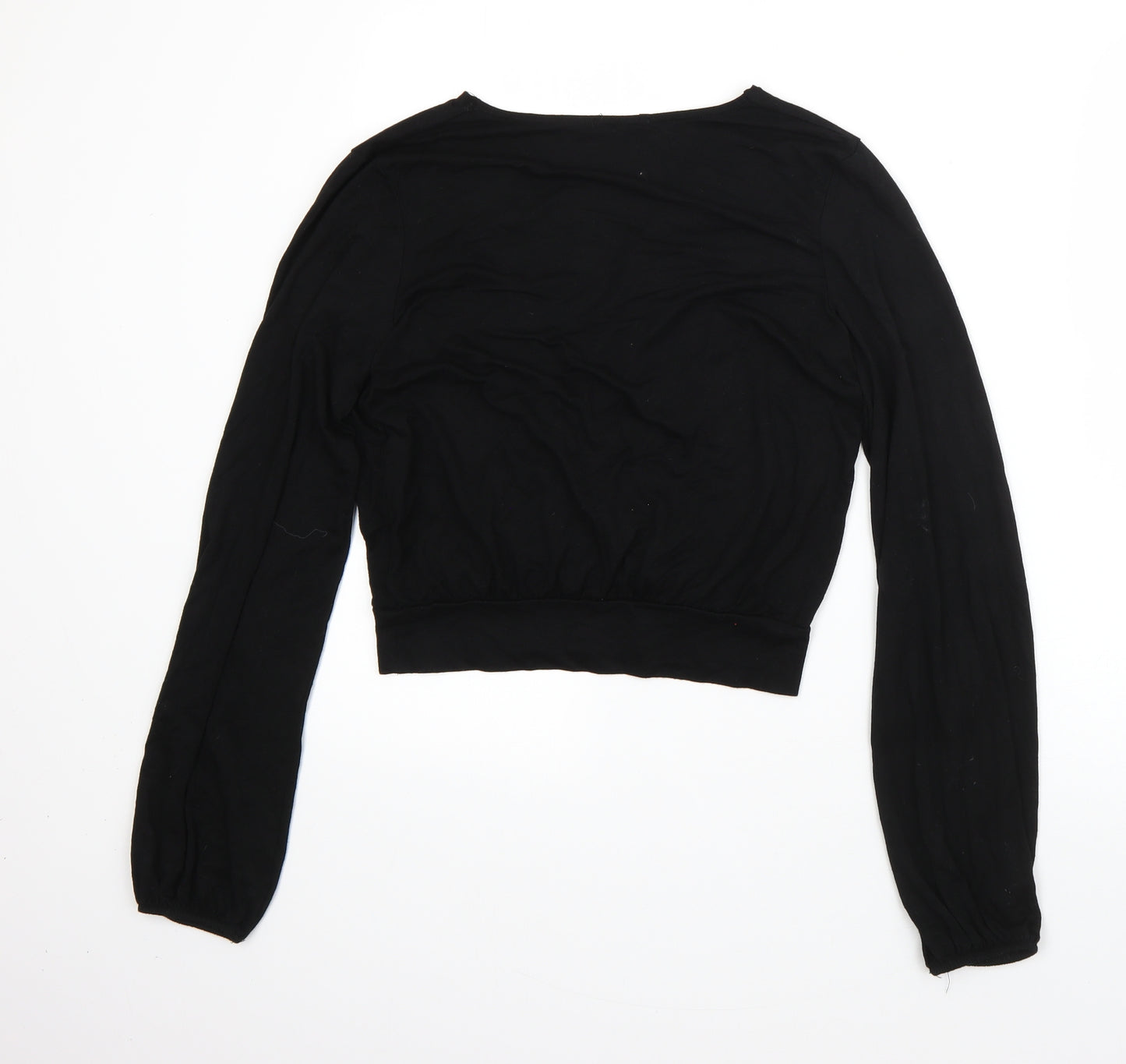 Bershka Womens Black V-Neck  Viscose Vest Jumper Size S