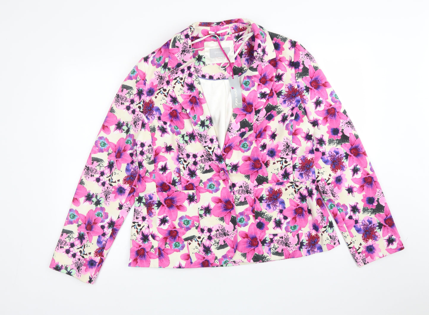 Per Una Womens Multicoloured Floral Polyester Jacket Suit Jacket Size 16
