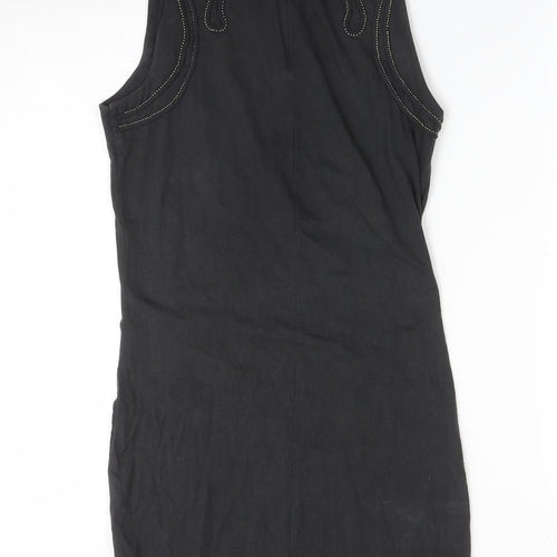 H&M Womens Grey  Cotton Bodycon  Size 10  Round Neck