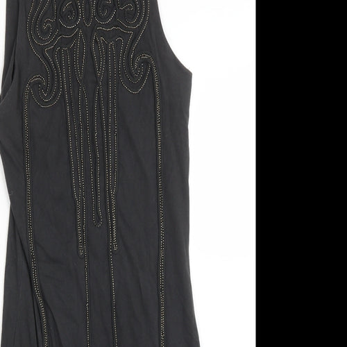 H&M Womens Grey  Cotton Bodycon  Size 10  Round Neck