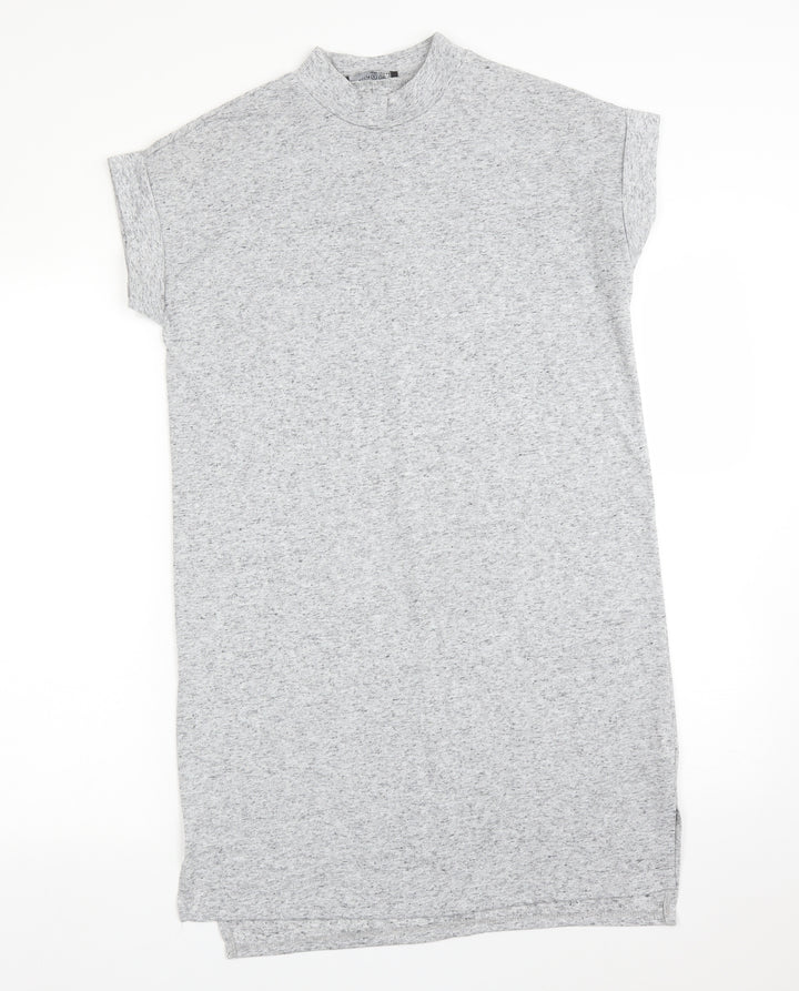 Atmosphere Womens Grey Polyester T-Shirt Dress Size 8 Mock Neck