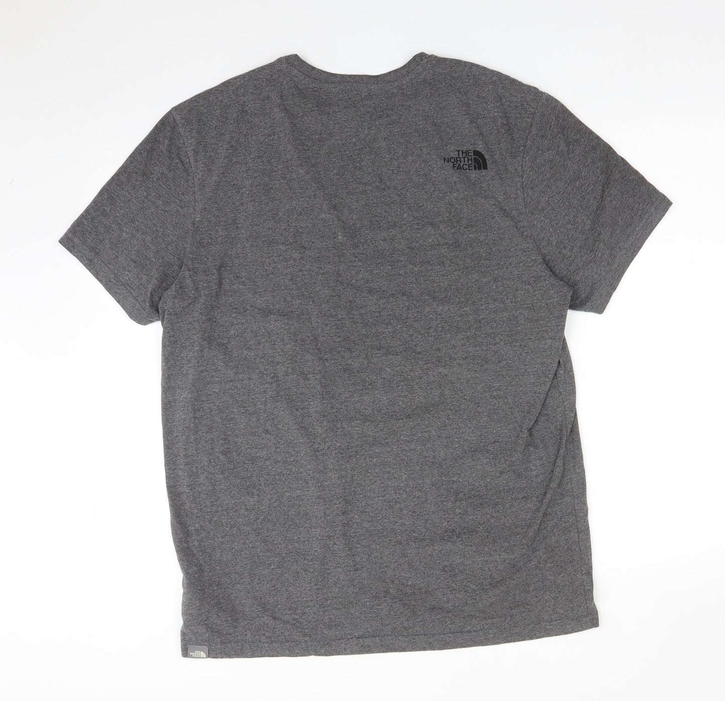 The North Face Mens Grey  Cotton  T-Shirt Size L Crew Neck
