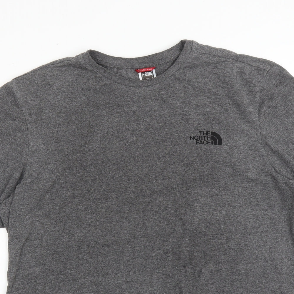 The North Face Mens Grey  Cotton  T-Shirt Size L Crew Neck