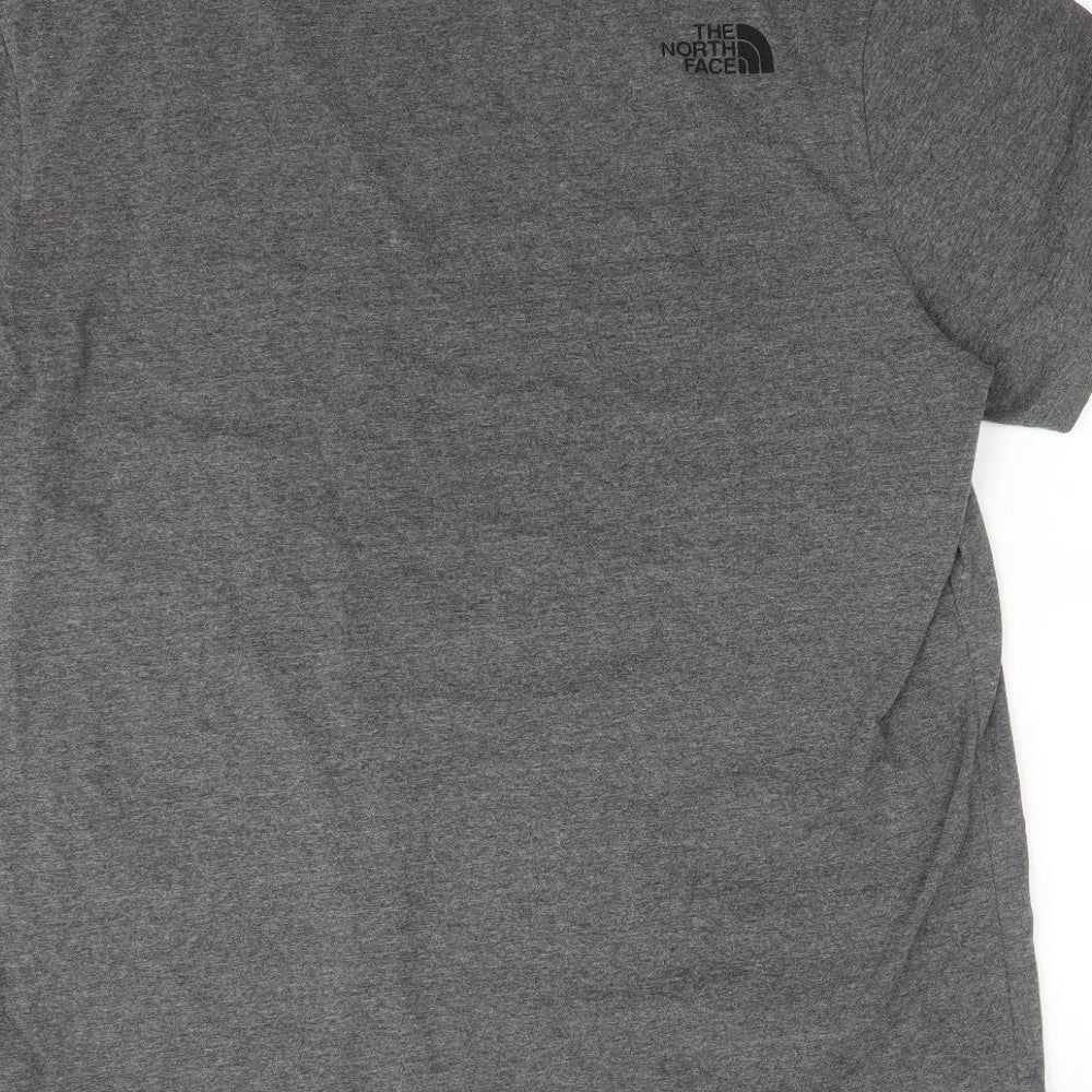The North Face Mens Grey  Cotton  T-Shirt Size L Crew Neck