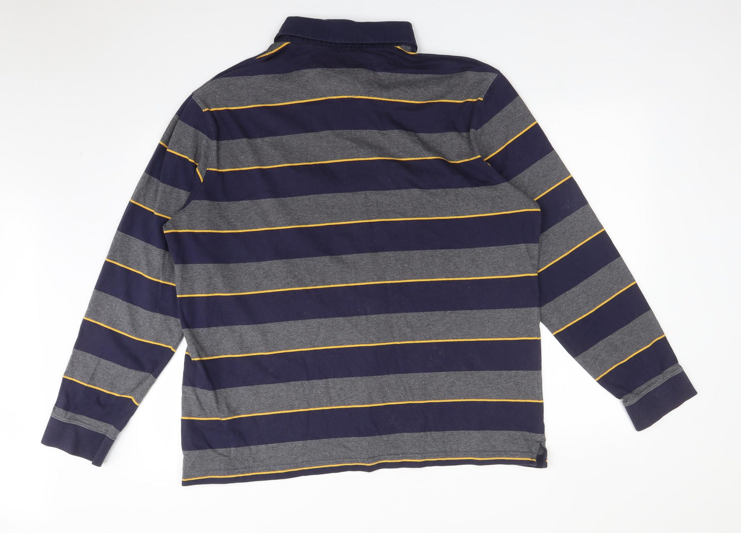 Blue Harbour Mens Multicoloured Striped Cotton  Polo Size XL Collared