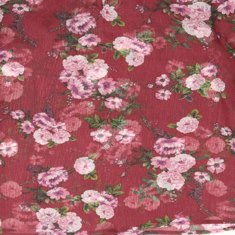 Primark Womens Multicoloured Floral Polyester Basic Blouse Size 12 Mock Neck