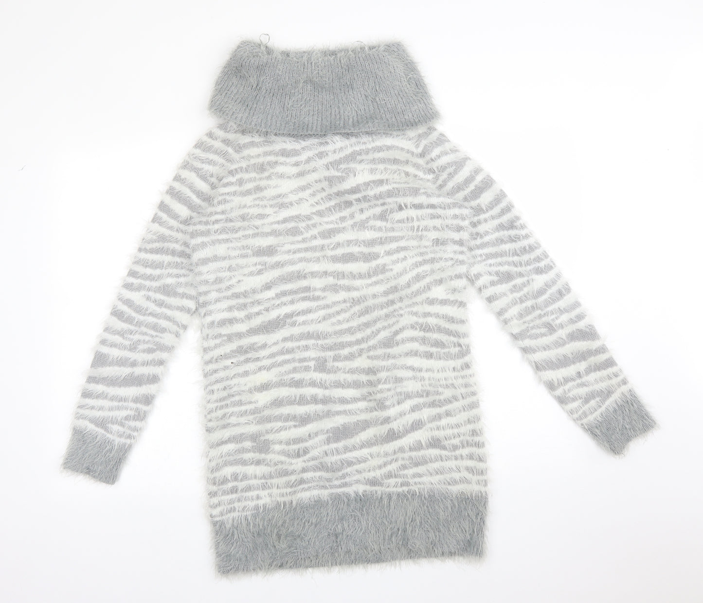 F&F Womens Multicoloured Roll Neck Animal Print Acrylic Pullover Jumper Size 10