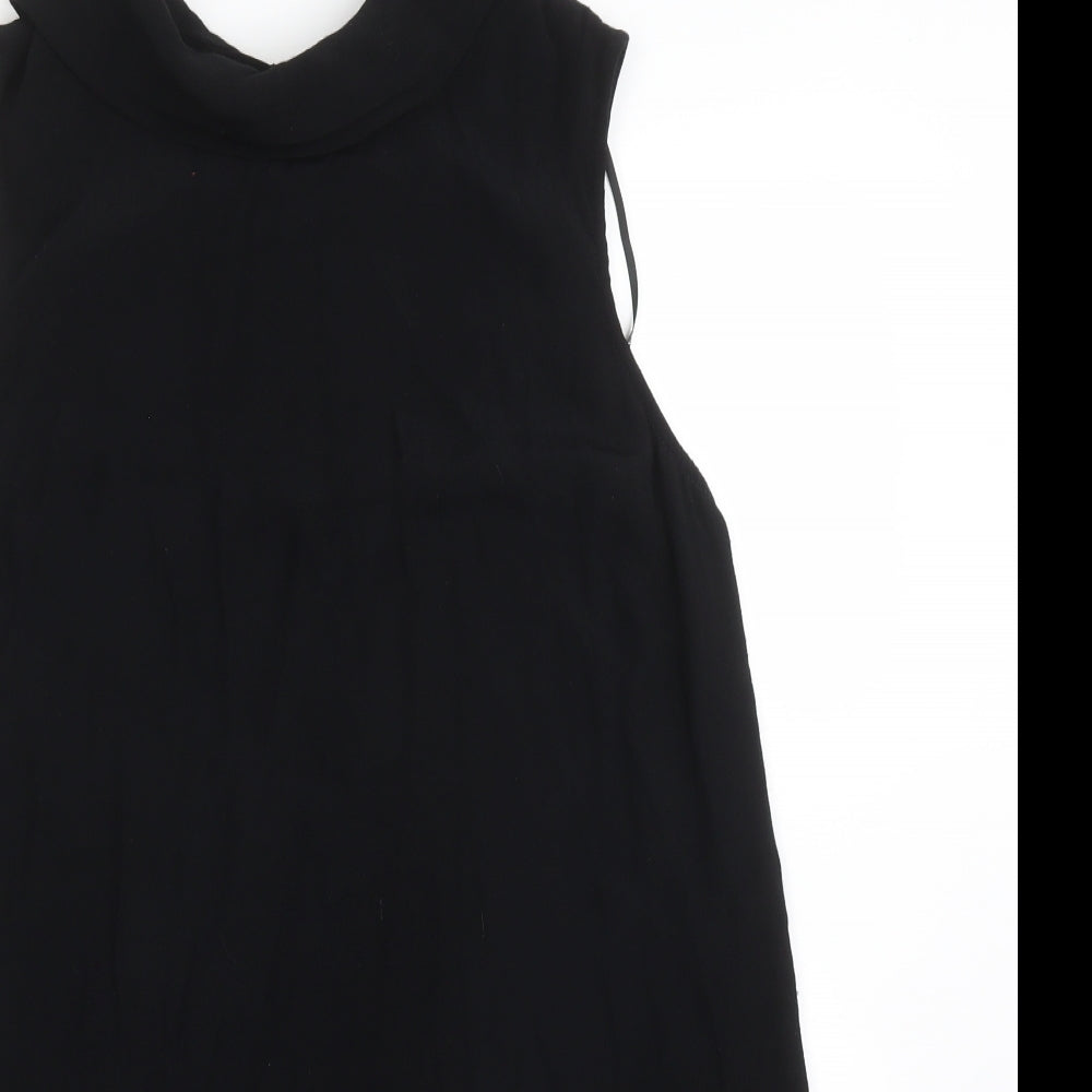 Debenhams Womens Black  Viscose Basic Blouse Size 14 Collared