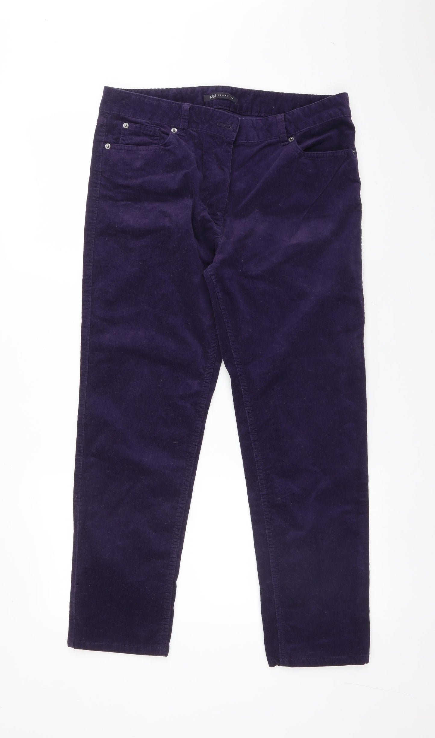 &S Womens Purple  Cotton Straight Jeans Size 12 L27 in Regular