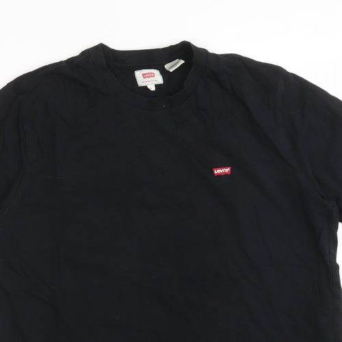 LEVI'S Mens Black  Cotton  T-Shirt Size L Crew Neck