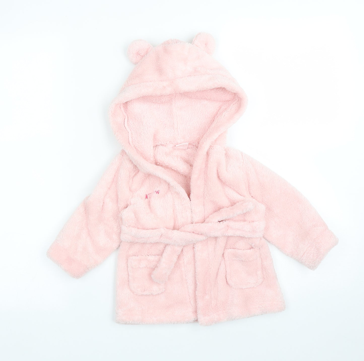 Studio Girls Pink Solid Polyester  Robe Size 6-9 Months   - WILLOW