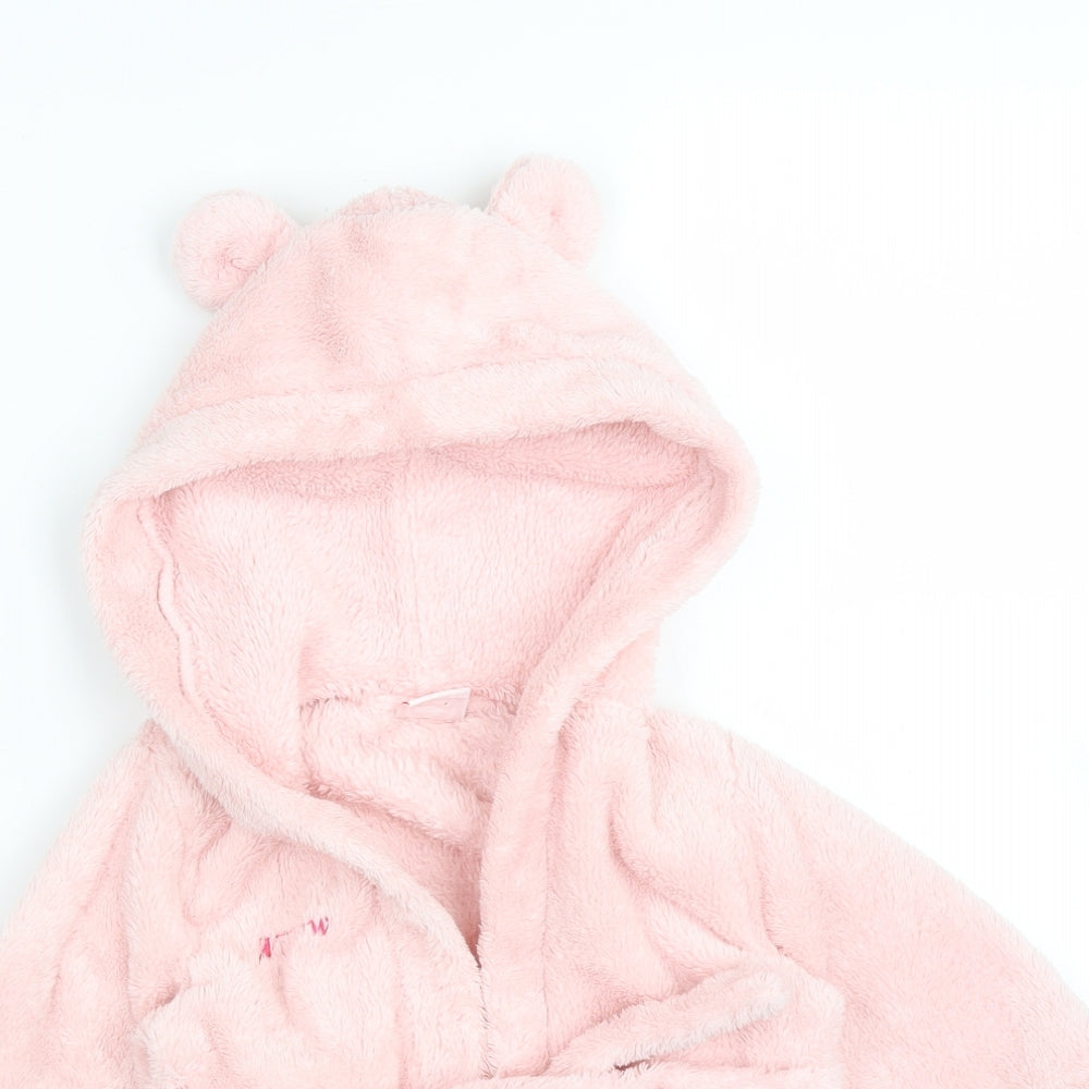 Studio Girls Pink Solid Polyester  Robe Size 6-9 Months   - WILLOW