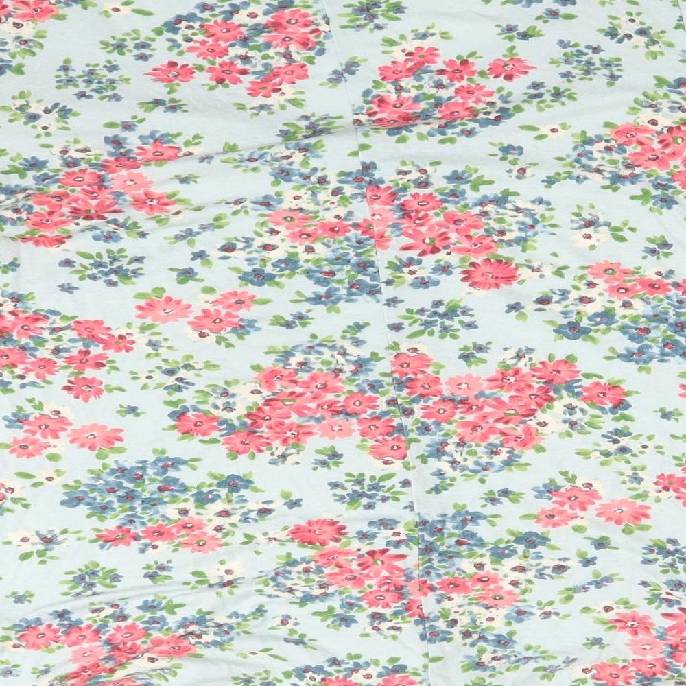 BHS Womens Multicoloured Floral Viscose Basic T-Shirt Size 16 V-Neck