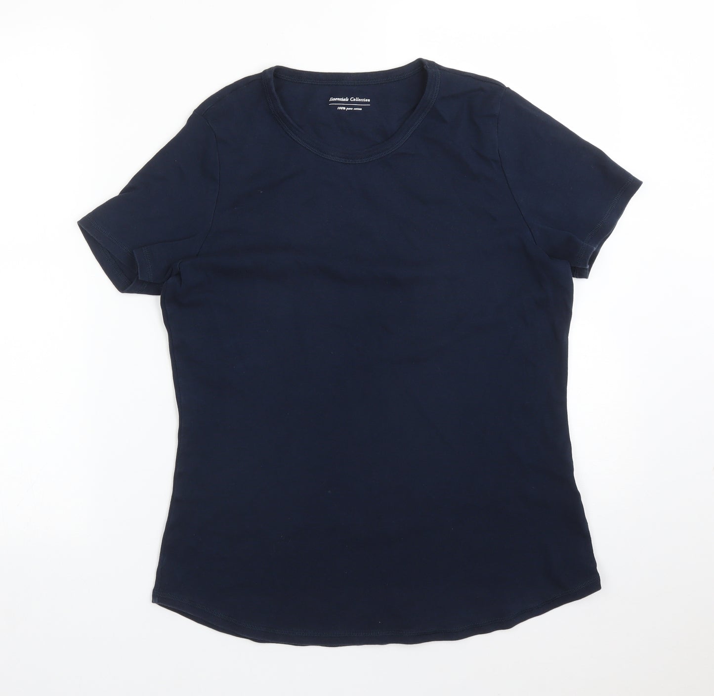 M&S Womens Blue  Cotton Basic T-Shirt Size 18 Crew Neck