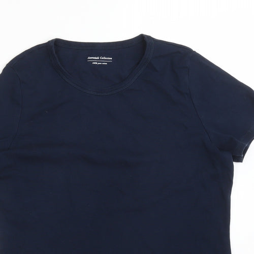 M&S Womens Blue  Cotton Basic T-Shirt Size 18 Crew Neck