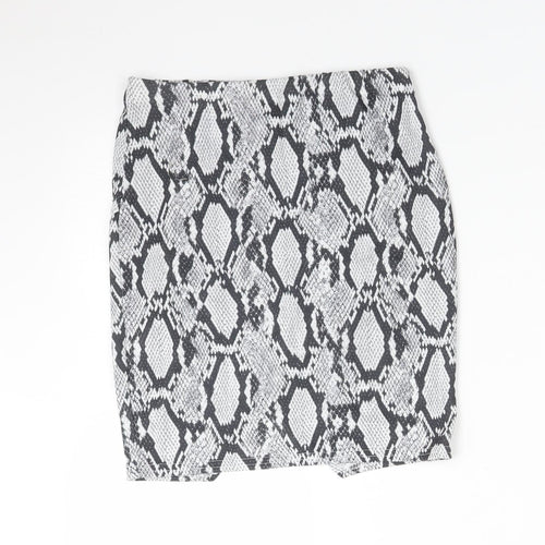 Missguided Womens Multicoloured Animal Print Polyester Straight & Pencil Skirt Size 6
