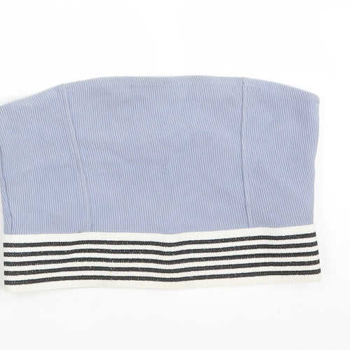 Topshop Womens Blue  Cotton Basic T-Shirt Size 10