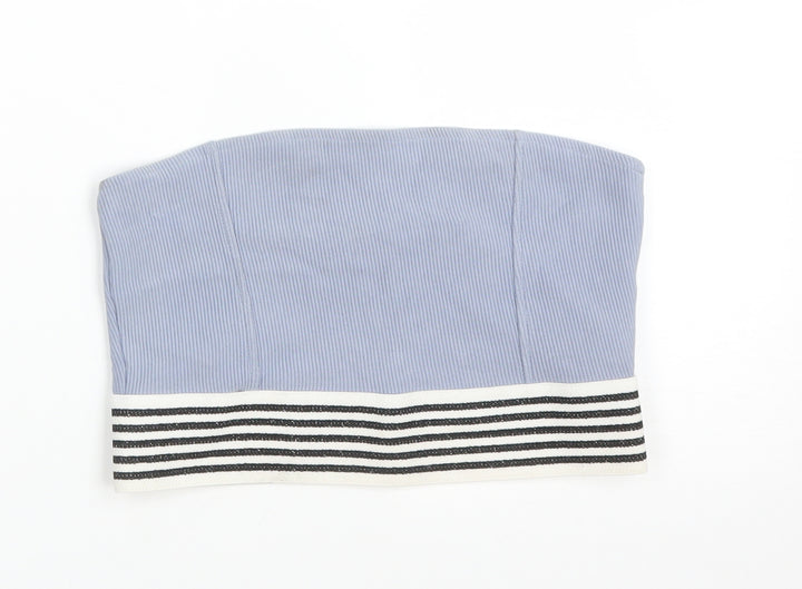 Topshop Womens Blue  Cotton Basic T-Shirt Size 10