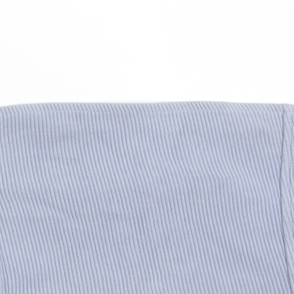Topshop Womens Blue  Cotton Basic T-Shirt Size 10