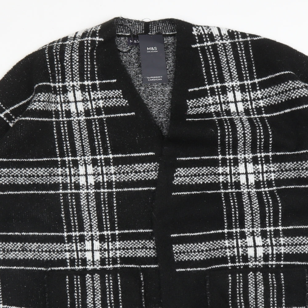 M&S Womens Multicoloured  Plaid Acrylic Cardigan Jumper Size L