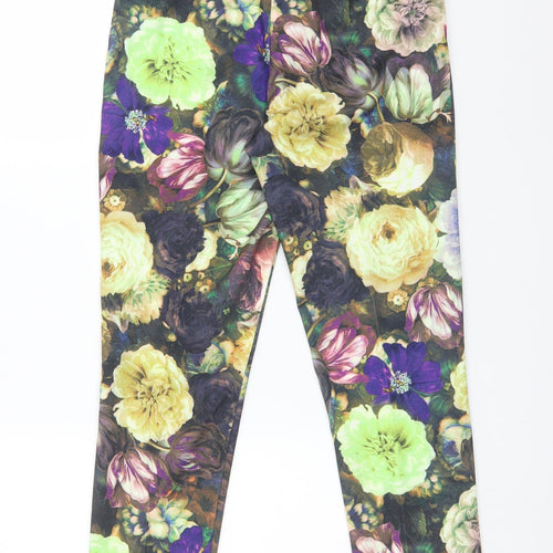 Darling Womens Multicoloured Floral Polyester Capri Trousers Size XS L25 in Regular
