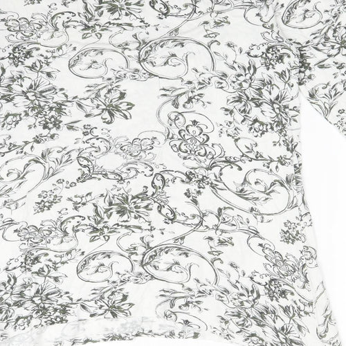 NEXT Womens Multicoloured Floral Viscose Basic T-Shirt Size 16 Round Neck