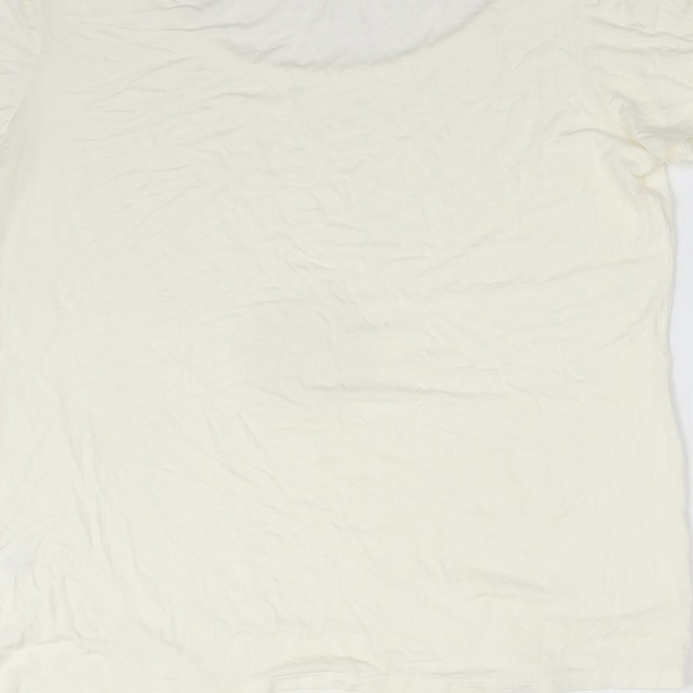 George Womens Ivory  Viscose Basic T-Shirt Size 16 Round Neck