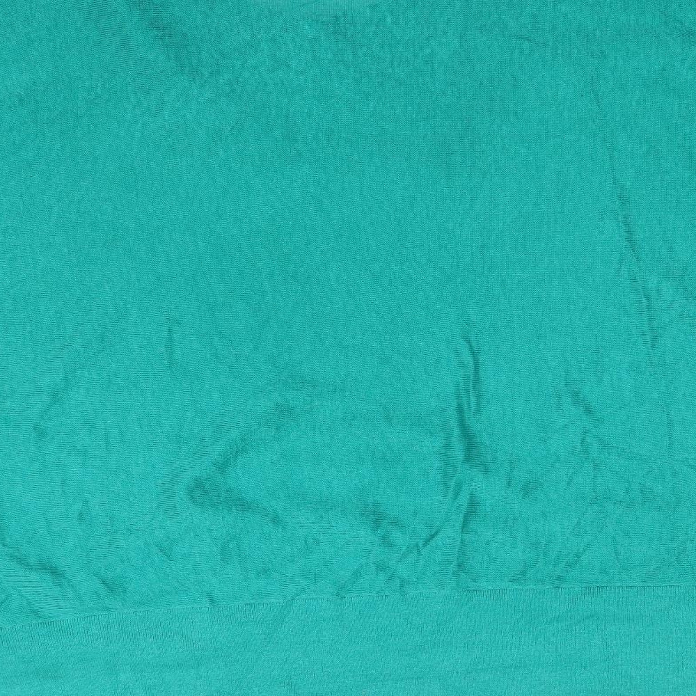 Phase Eight Womens Green  Linen Basic T-Shirt Size L Cowl Neck