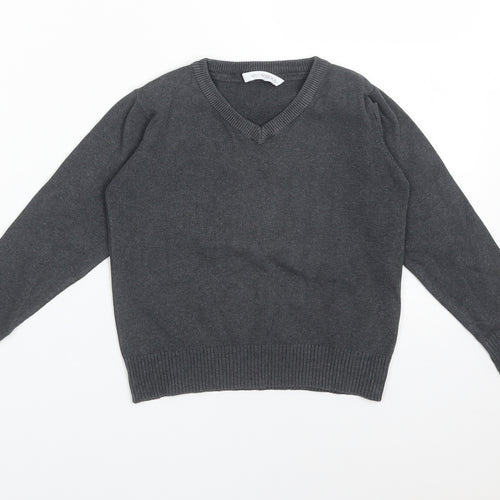 M&S Boys Grey  Cotton Pullover Sweatshirt Size 4-5 Years   - SCHOOL