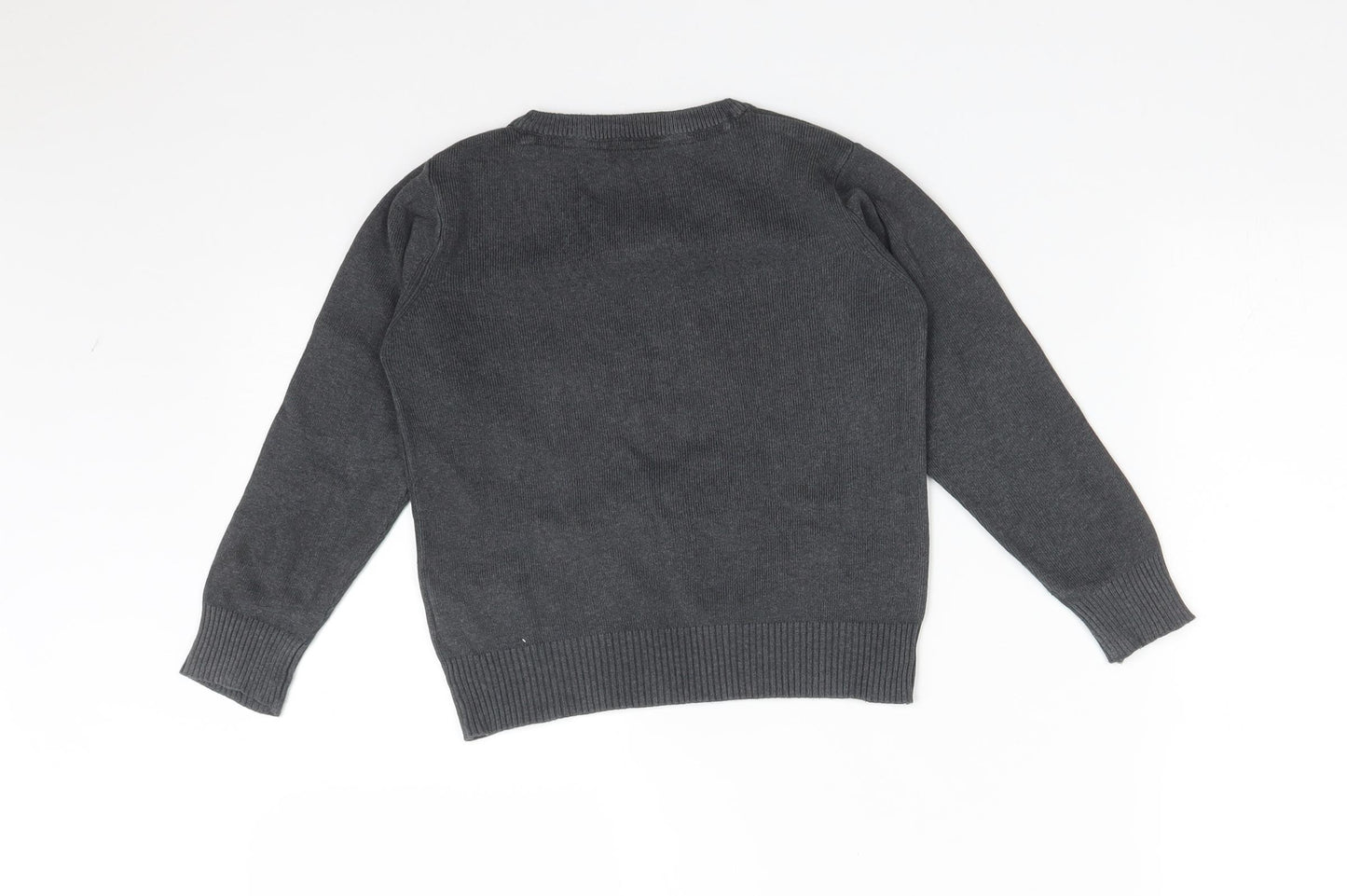 M&S Boys Grey  Cotton Pullover Sweatshirt Size 4-5 Years   - SCHOOL