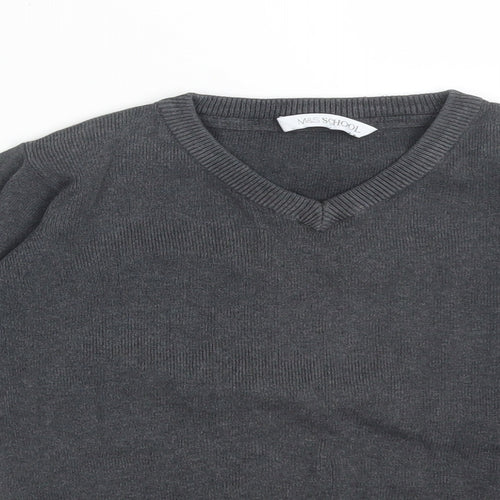 M&S Boys Grey  Cotton Pullover Sweatshirt Size 4-5 Years   - SCHOOL