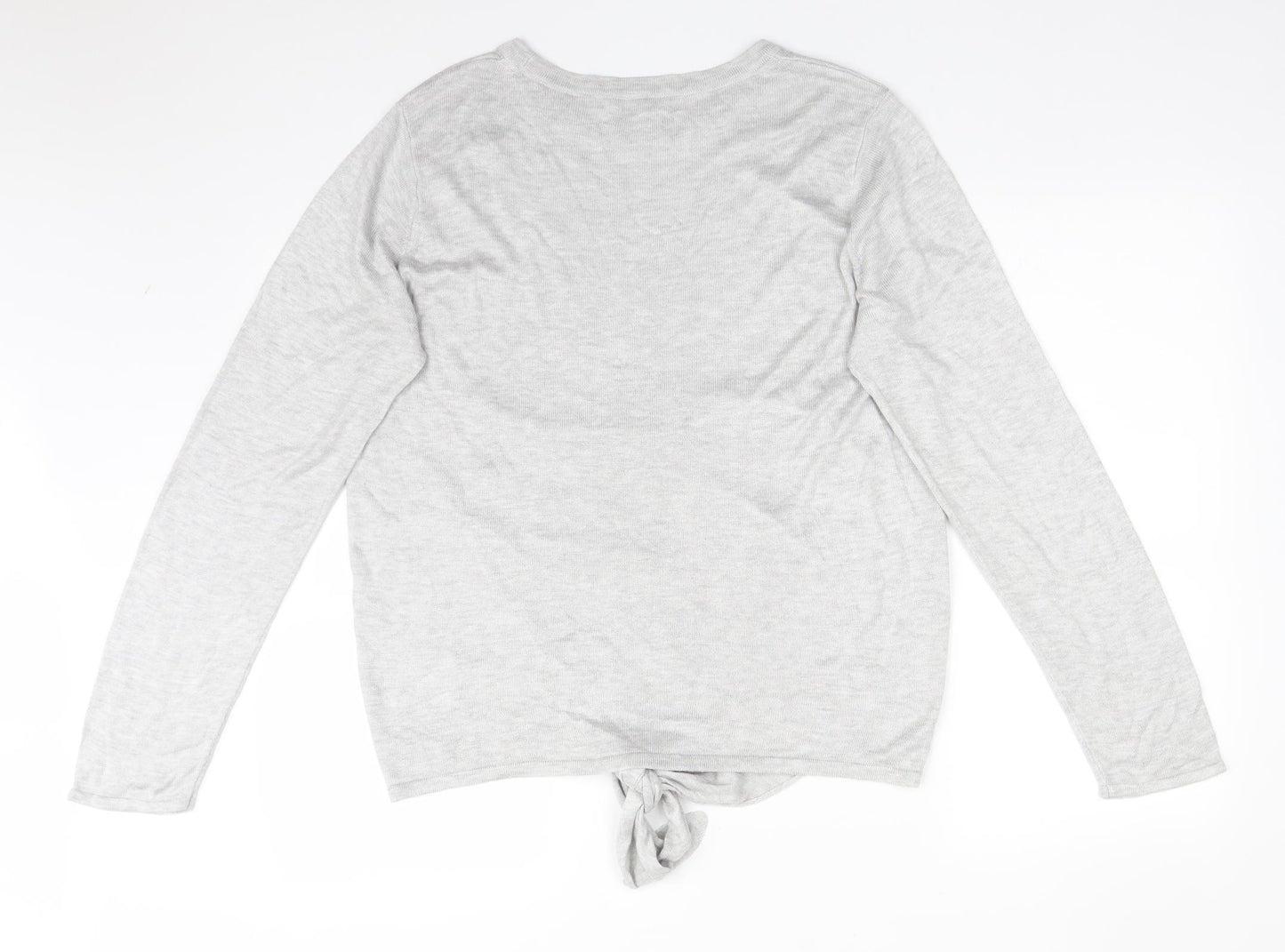NEXT Womens Grey  Viscose Basic T-Shirt Size 16 Round Neck