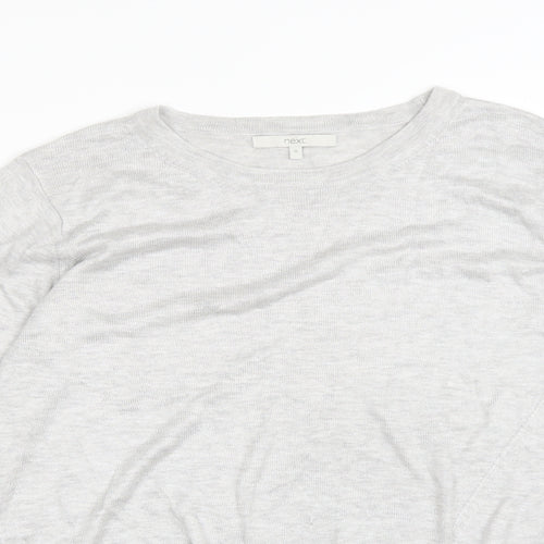 NEXT Womens Grey  Viscose Basic T-Shirt Size 16 Round Neck