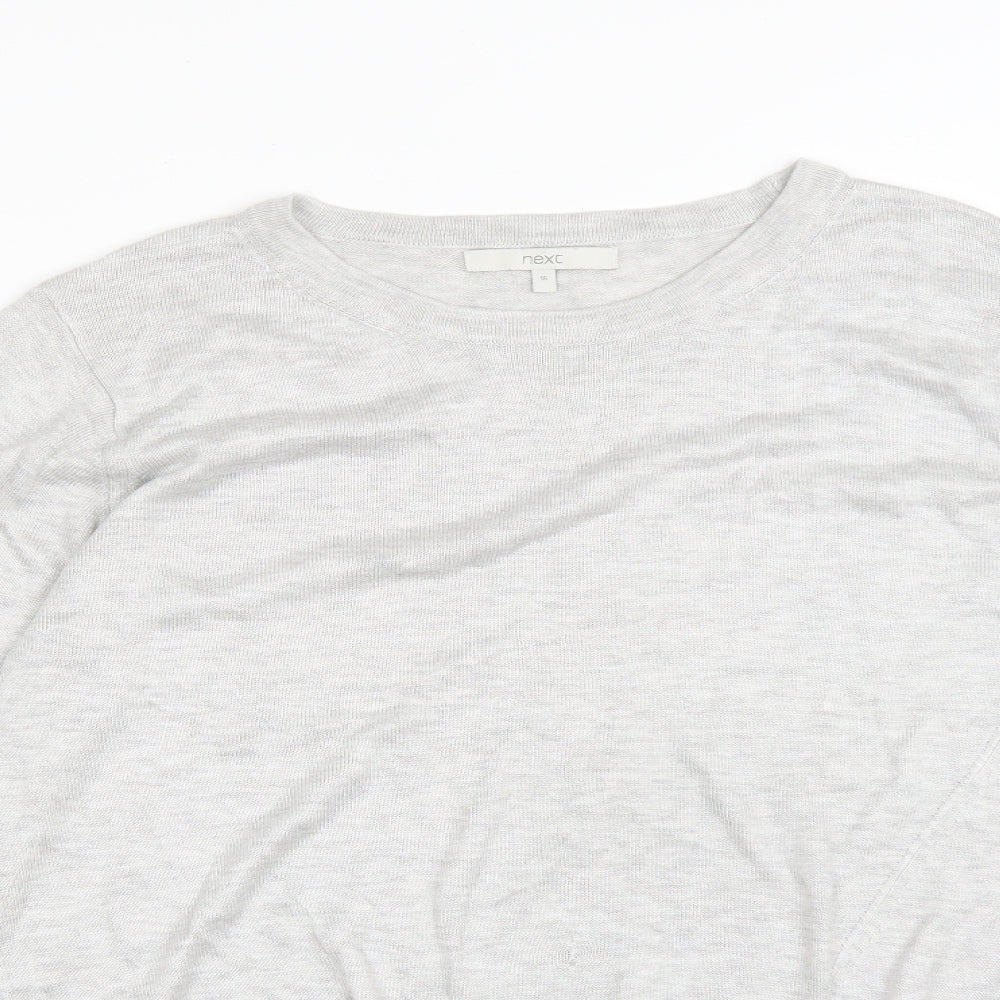 NEXT Womens Grey  Viscose Basic T-Shirt Size 16 Round Neck