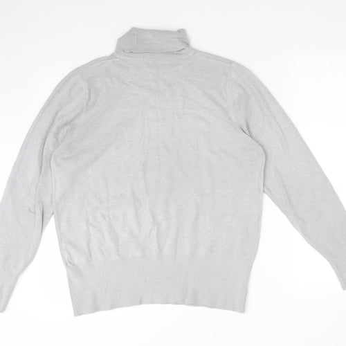 CMD Womens Grey  Acrylic Basic T-Shirt Size L Roll Neck