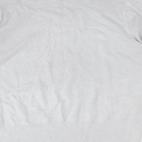 CMD Womens Grey  Acrylic Basic T-Shirt Size L Roll Neck