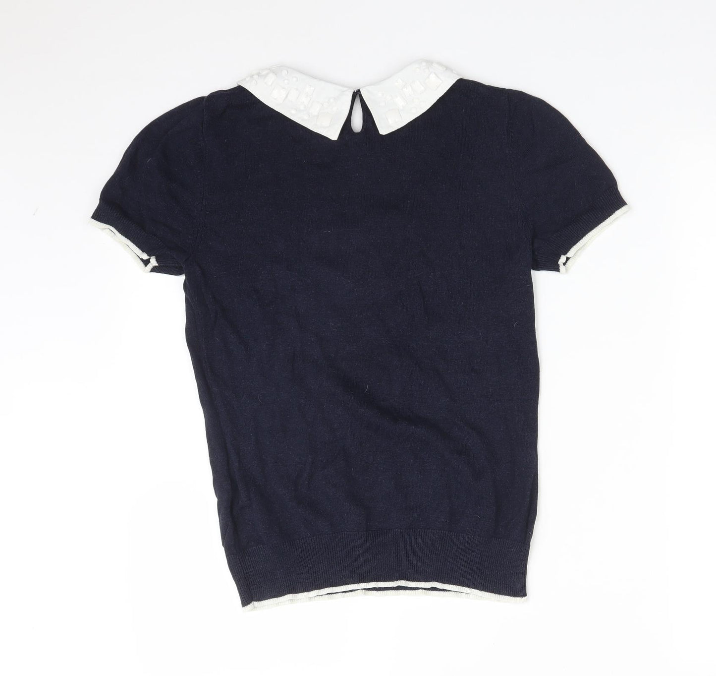 Principles Womens Blue  Viscose Basic T-Shirt Size 10 Collared