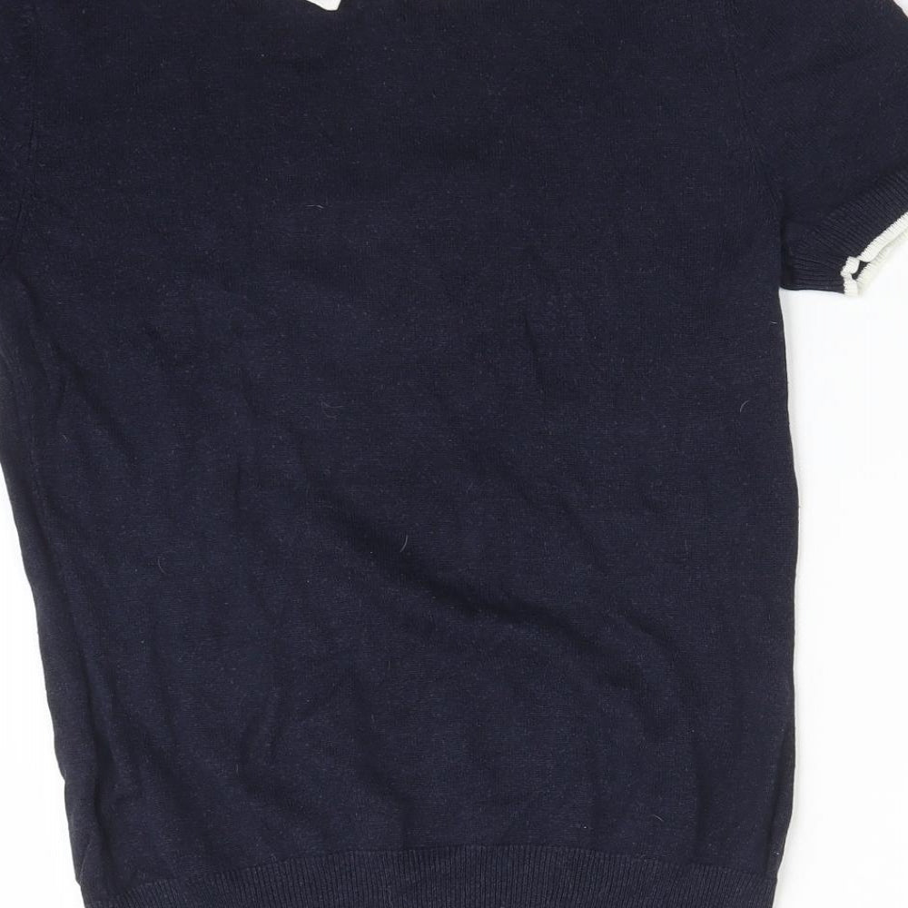Principles Womens Blue  Viscose Basic T-Shirt Size 10 Collared