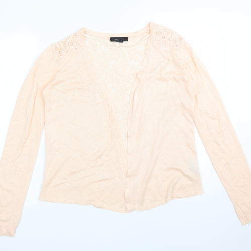 Atmosphere Womens Orange  Floral Acrylic Cardigan Jumper Size M