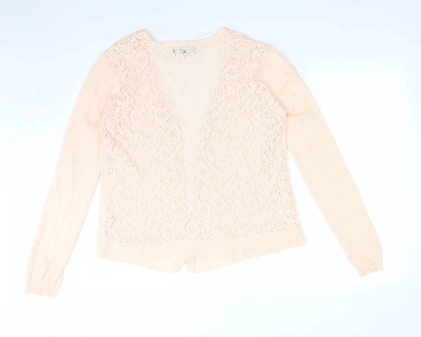 Atmosphere Womens Orange  Floral Acrylic Cardigan Jumper Size M