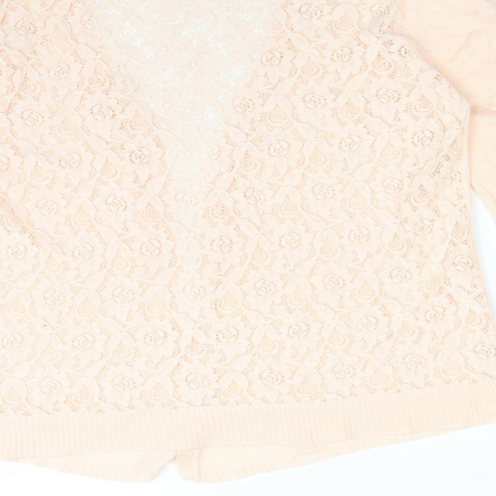 Atmosphere Womens Orange  Floral Acrylic Cardigan Jumper Size M